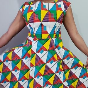 African Print Midi dress.